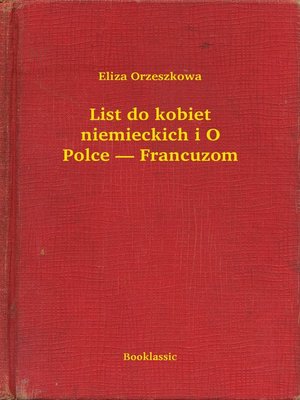 cover image of List do kobiet niemieckich i O Polce — Francuzom